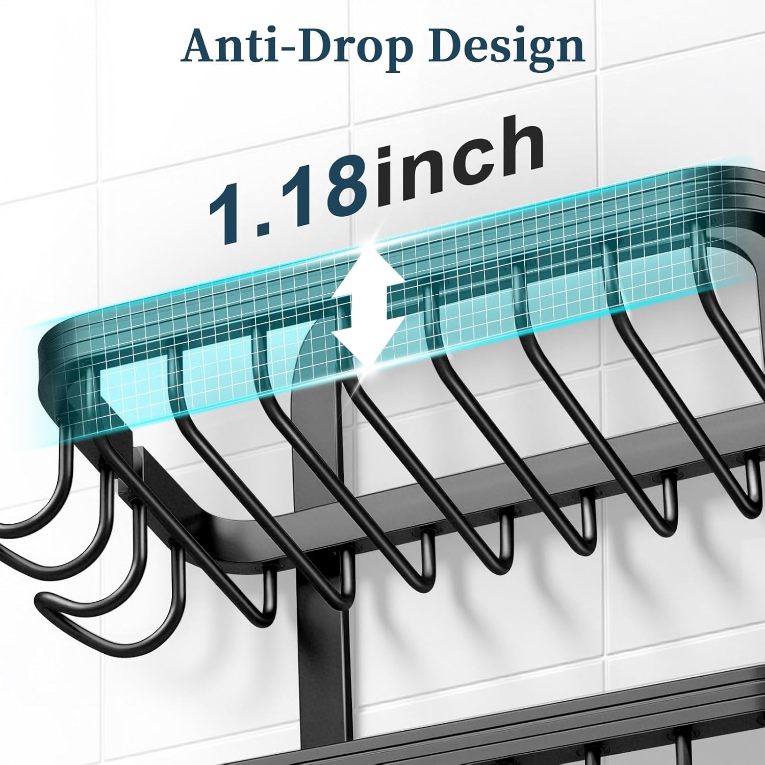 4 Tier Soap Bar Holder for Shower, Aluminum Wall Mounted Rustproof Soap Holder with 4 Hooks and Razor Holder, Shower Rack Soap Tray Bar Soap for Bathroom Accessories Organizer Black