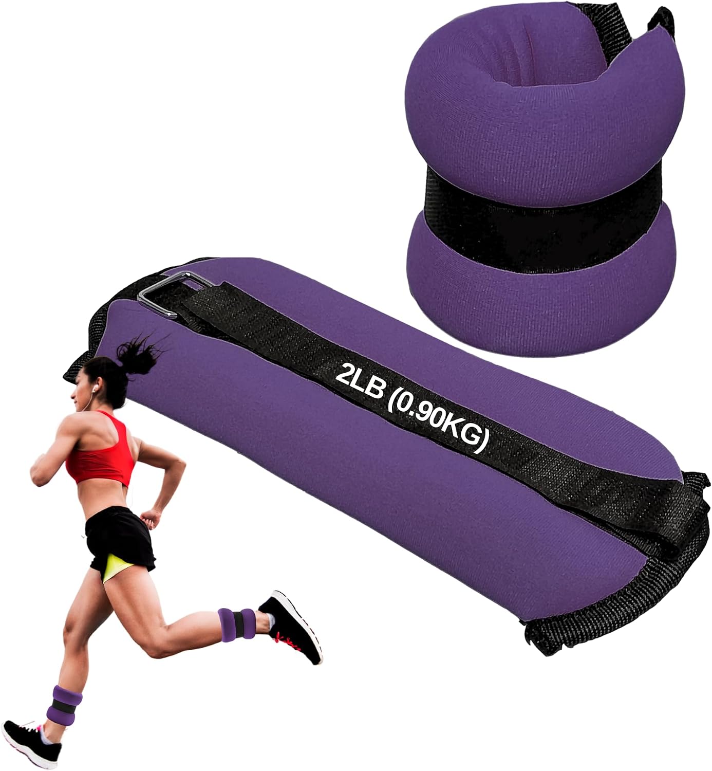 FUXION Adjustable Ankle Weights 1.5/2.0/2.5 lbs Pair, Fully Adjustable for Ankle Wrist Arm or Leg, for Training Warm-up Pilates Gym Accessories