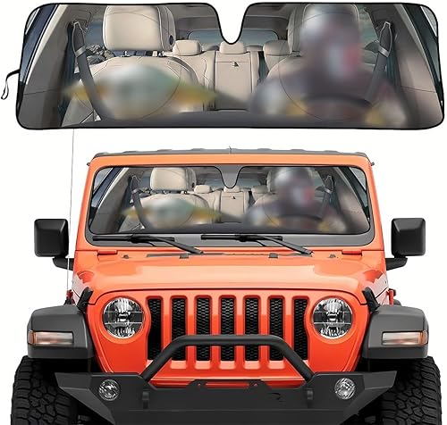 Miniatura 20 de GENANY Divertido parasol para parabrisas para sedán, SUV, camión (55 x 29 pulgadas), parasol de automóvil, bloquea los rayos UV, accesorios