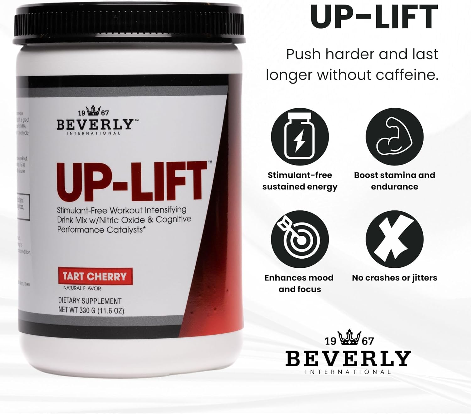 Beverly International Up-Lift Stimulant Free 330 Grams. Workout Energy Drink Mix w/Nitric Oxide & Cognitive Performance Catalysts. UP Your Gaming. Beta Alanine, L-Citrulline, L-Tyrosine. - Image 4
