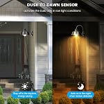 Motion Sensor Light Bulbs Dusk to Dawn 13W Equivalent 100W 1100lm Movement Activated Security LED Light Bulb 2700K Warm White, Auto On Off for Porch Garage Basement Hallway Closet, 4 Pack