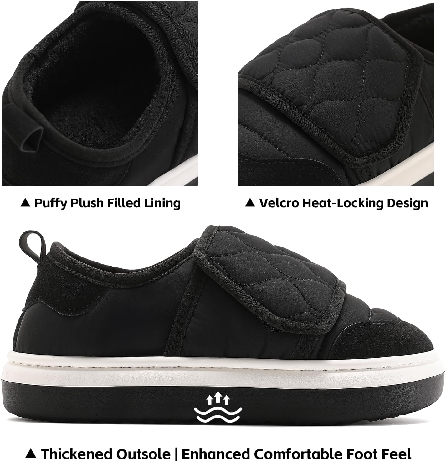 Winter Snow Boots Cold Weather Booties, Slip Resistant Outdoor Shoes with Hook and ... - Image 2