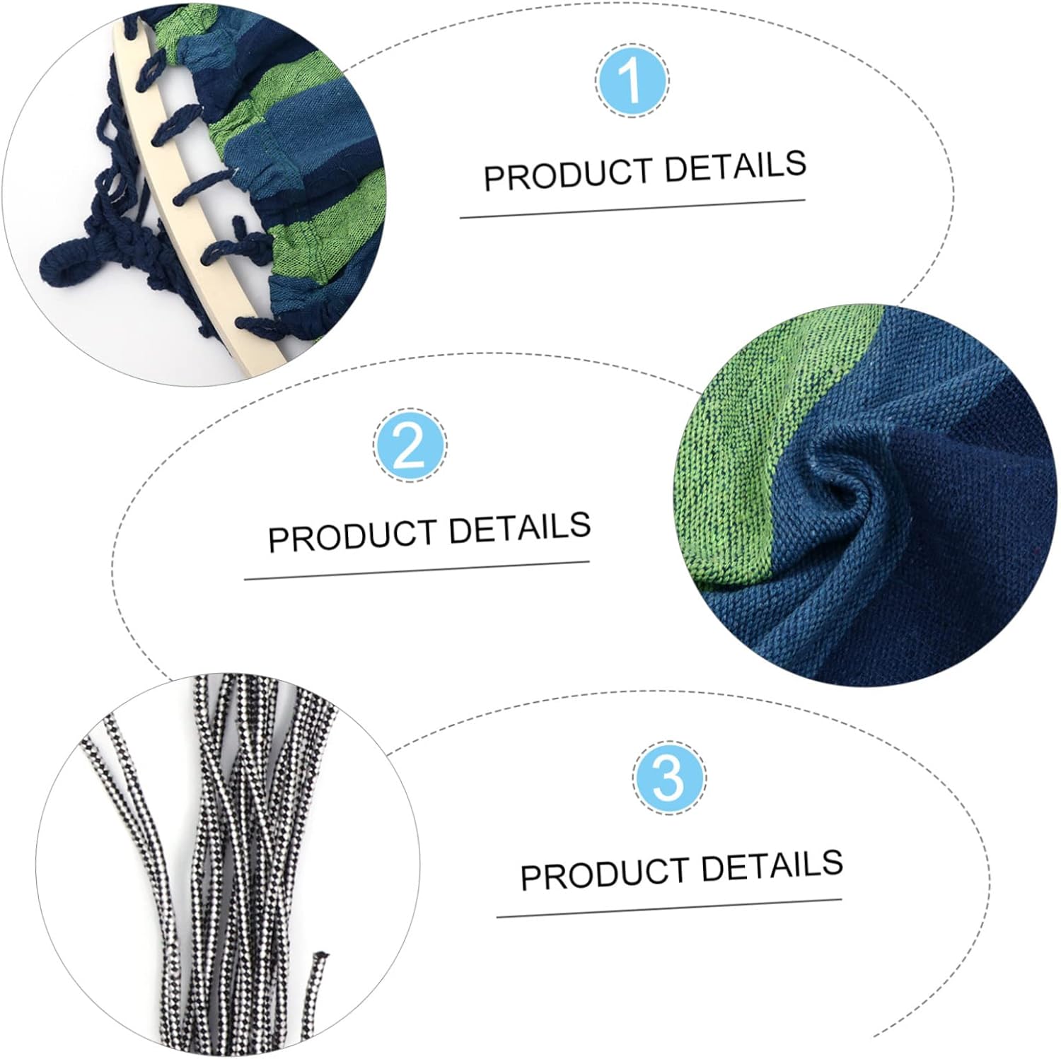 Outdoor Portable Camping Hammock Lightweight Striped Canvas Swing Bed for Hiking Travel Relaxation for Backyard Balcony Indoor Use