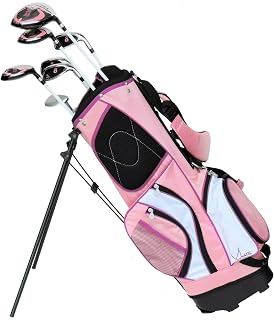 Lady Jayde Girls Pink Right Hand 7 Pieces Golf Clubs Set and Golf Bag Ages 6-10