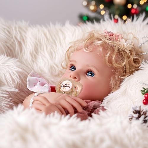 Miniatura 5 de BABESIDE Reborn Baby Dolls Bettie - 17 Inch Soft Body Realistic Baby Doll Girl Lovely Awake Blond Curly Hair Girl Bebe Reborn de Silicona Real Life