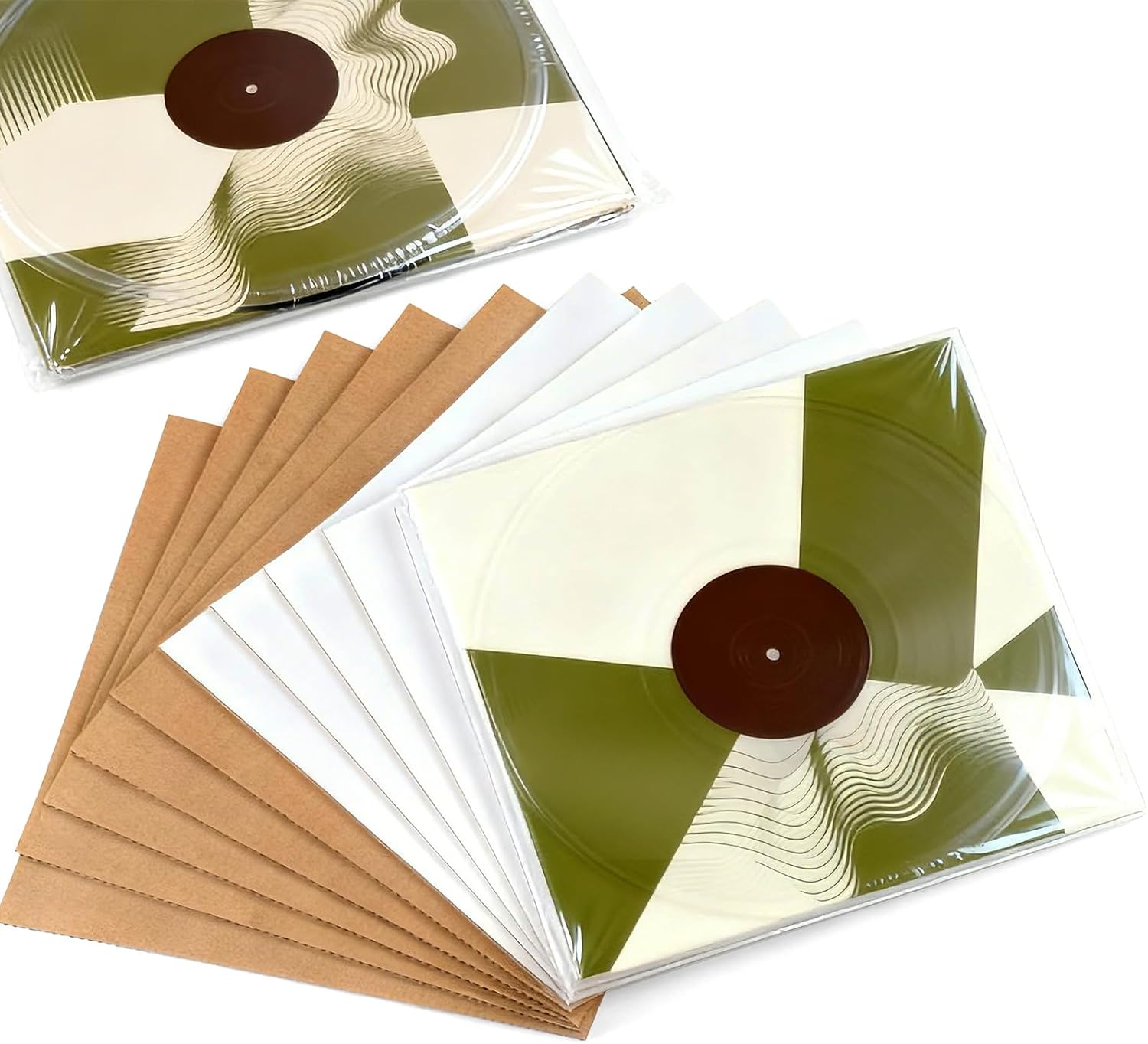 Golden State Art, 50 Pack 12.4x12.4 Inch Corrugated Cardboard Sheets, Brown Cardboard Insert Pads for Vinyl Record LP Shipping, Mailing, Packing & DIY Crafts