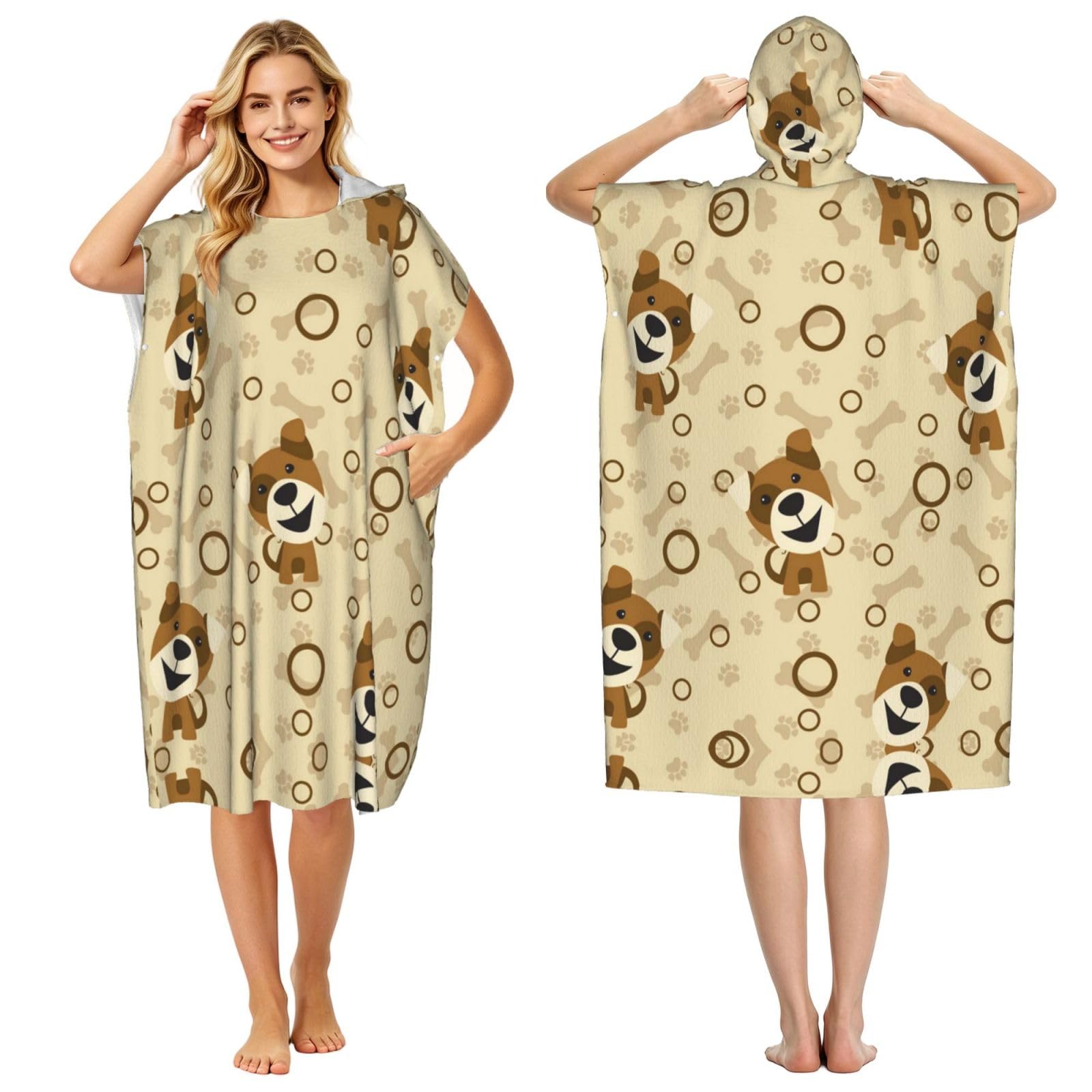 Poncho à capuche pour adulte évitant le coup de froid après le surf avec sa microfibre