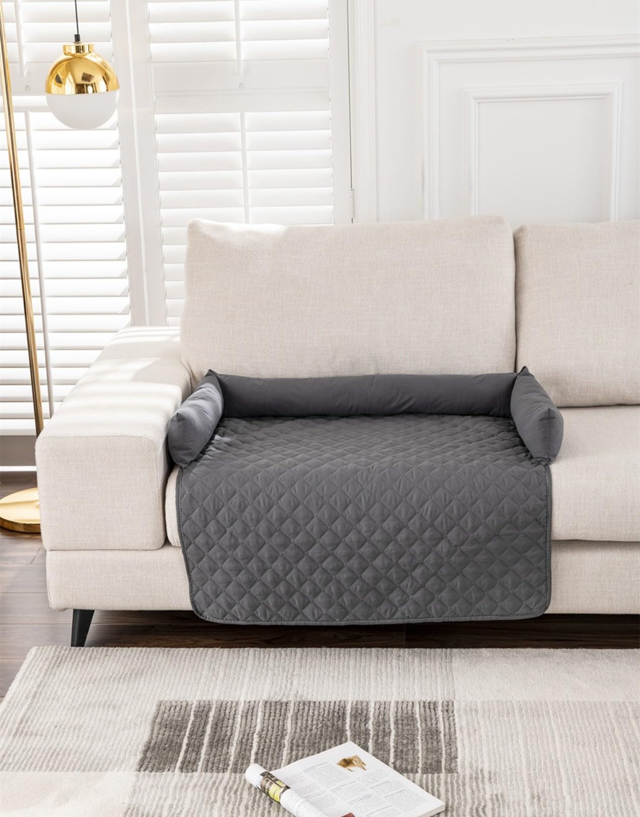 BLUEZY Kühlendes Sofabett, Sofaschutz, Kühlendes Mit Eisseide, Hundebett Waschbar, Hundesofa, Kühlmatte Für Hunde, Hundedecke rutschfest Bfür Kleine Bis Große Haustiere A,90 * 120
