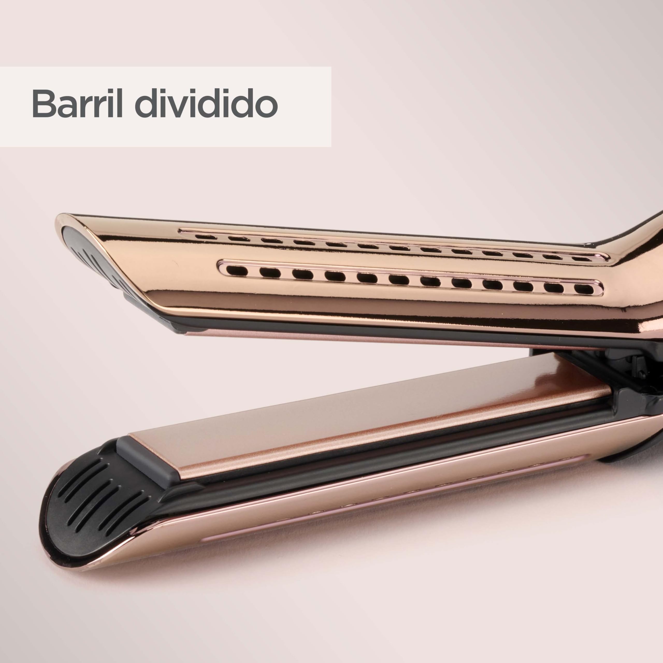BaByliss C115E Curl Styler Lustre, 2 en 1, Alisa y ondula, Titanio y cerámica, Barril de 38 mm, Calentamiento rápido