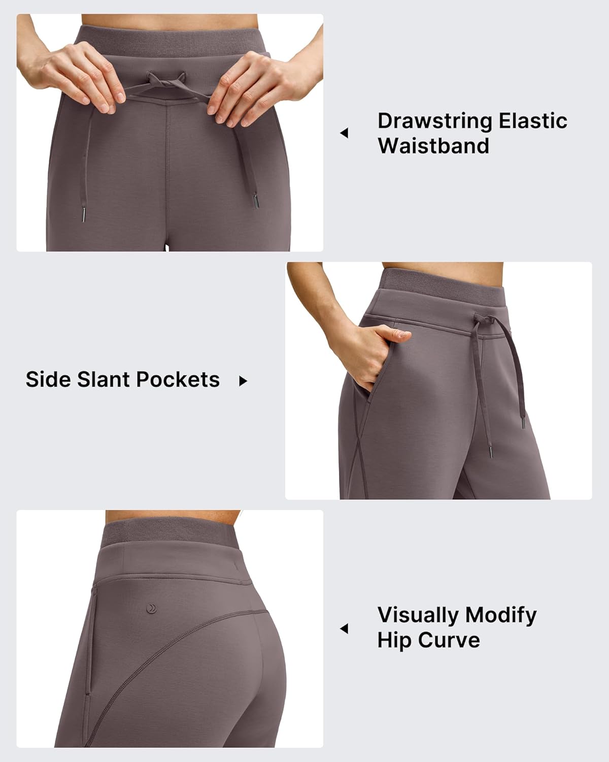 G4Free Smoofit Modal Soft Women's Wide Leg Sweatpants with Pockets Drawstring Double Layer Waist Casual Pants - Image 3