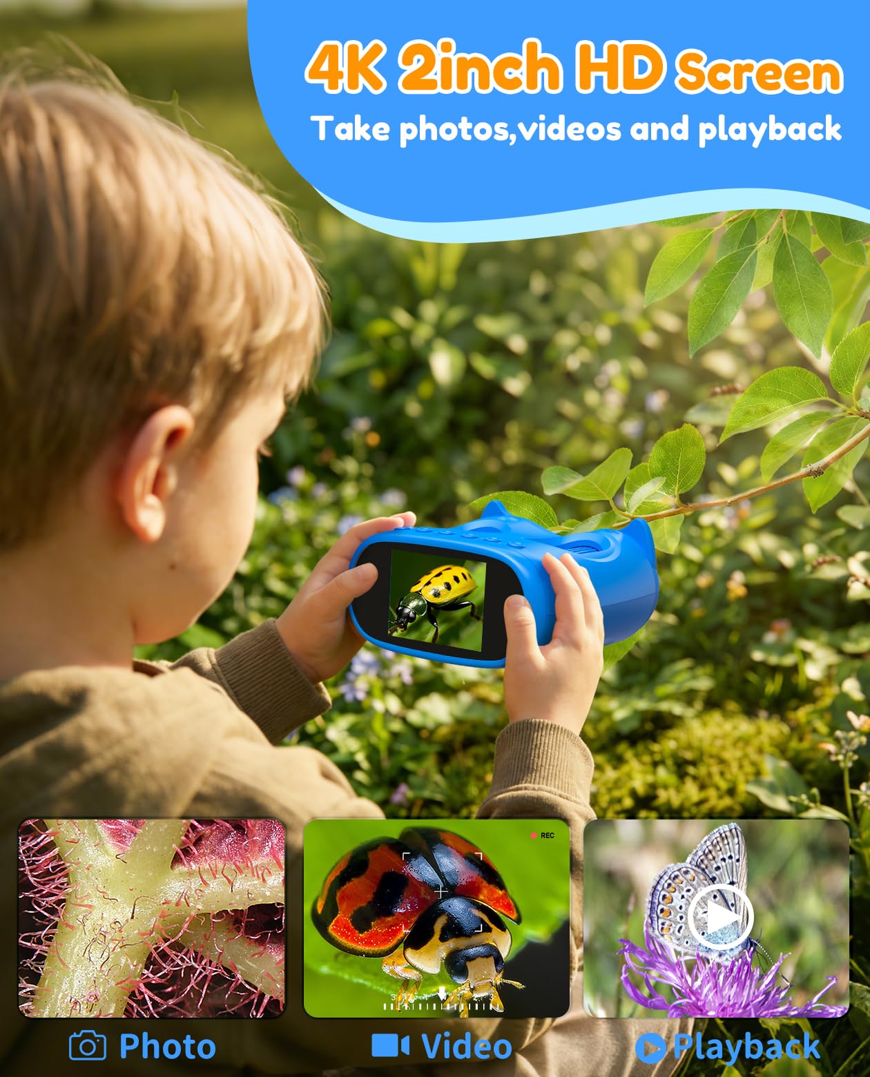 Microscope Numérique Portable 1000X pour Enfant: Miniscope & Télescope 2-en-1 avec Écran IPS 2,0" 4K, Loupe Portable STEM, 15 Lames, Jouet Rechargeable, Cadeau pour Garçons et Filles 4-12