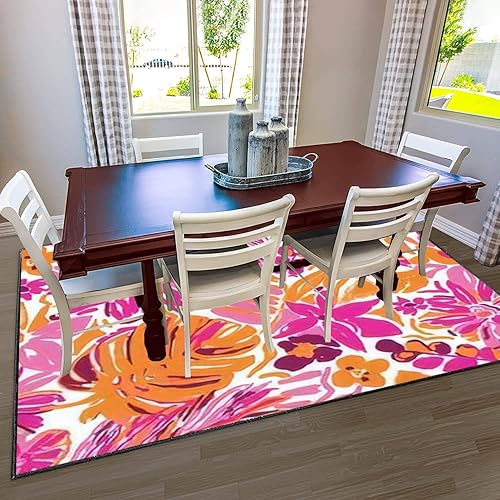 Miniatura 6 de Modern Home Kids Play Area Rugs Floral Textile Spring Desing Carpets Non-Slip Extra Size Yoga Mat Runner Rug for Living Room Bedroom Kid Nursery