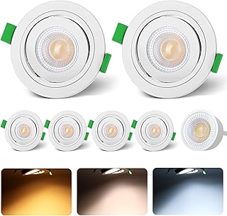 LED Einbaustrahler 230V 75mm Dimmbar Herausnehmbares LED-Modul-Design LED Spots 5W Einbauleuchten 360° und 90° verstellbare Ausrichtung Deckenspots Warmweiß Neutralweiß Kaltweiß 6er Set Weiß