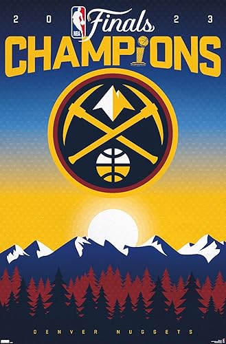 NBA Denver Nuggets - Póster de pared con logotipo del equipo de las Finales de la NBA 2023, 34 pulgadas de largo x 22.4 pulgadas de ancho, versión