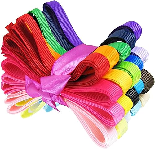 Q-YO Cinta para el cabello, destello, satén, grogrén, autismo para lazos para el cabello, danza, diseños florales, envoltura, costura... (40 yardas