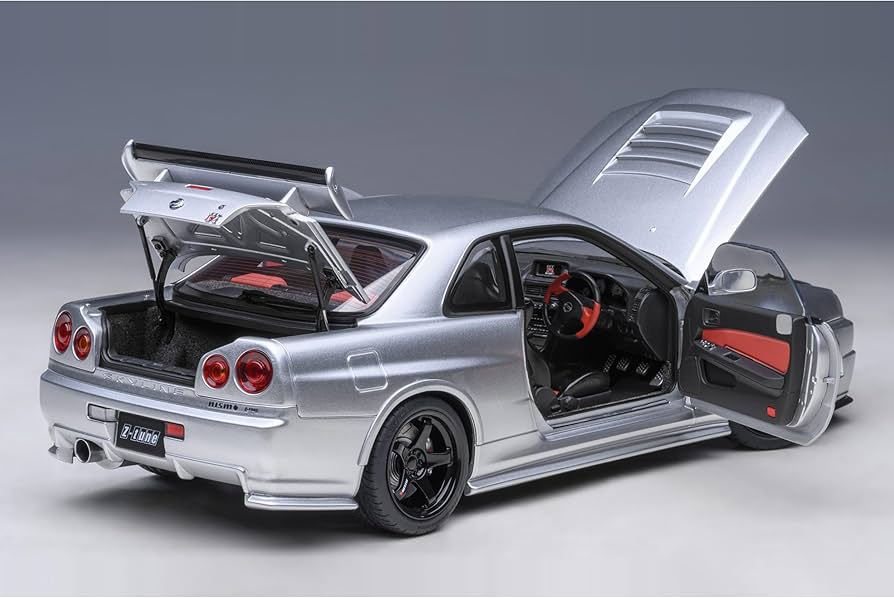 Amazon.com: R34 GT-R Z-Tune RHD (Right Hand Drive) Silver Metallic