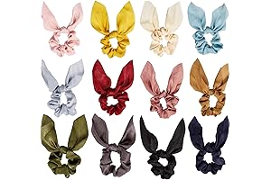 Yaomiao 12-Piece Bunny Ear Licorice Hair Tie Collection