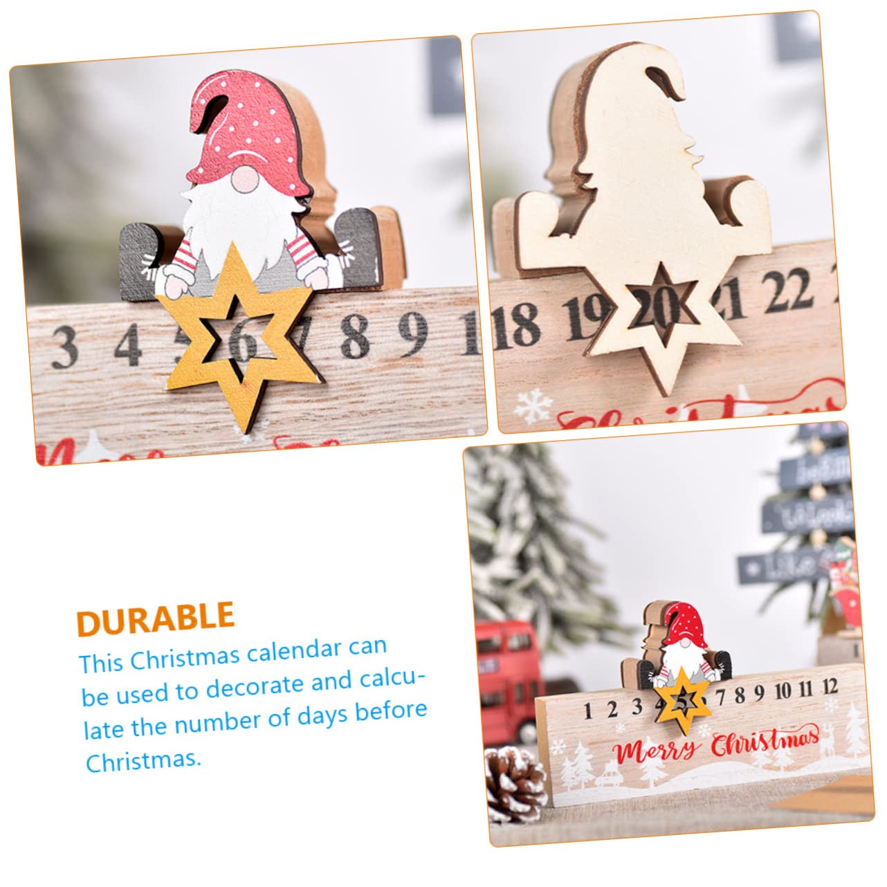 TOPBATHY 5 Pz Addobbi Natalizi Calendari Dell'avvento Di 12 Giorni Decorazione Festiva Per Le Vacanze Decorazioni Natalizie Per Il Conto Alla Rovescia Centrotavola Natalizi Di Legno