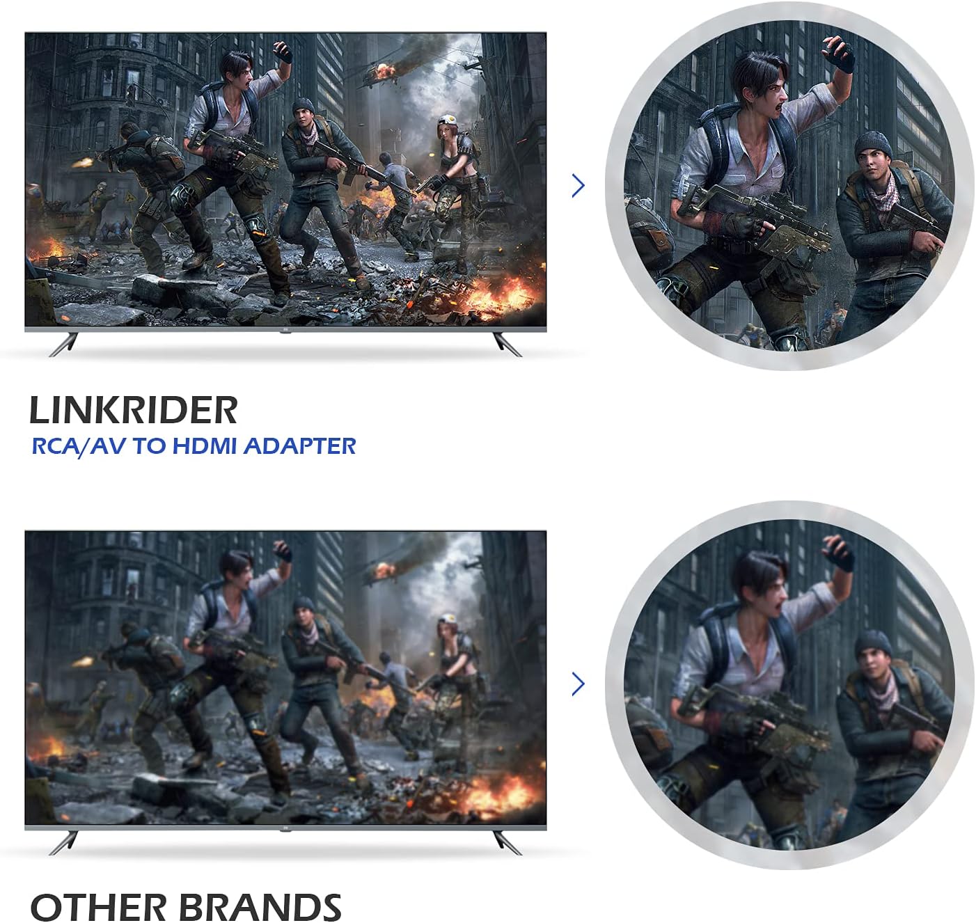 RCA to HDMI,AV to HDMI Converter, 1080P Mini RCA Composite CVBS Video Audio Converter Adapter Supporting PAL/NTSC for TV/PC/ PS3/ STB/Xbox VHS/VCR/Blue-Ray DVD Players : Everything Else