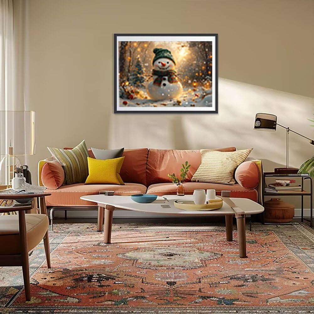 DIY zestawy do sztuki diamentowej, bałwan choinka 5D okrągły pełny diamentowy haft zestaw do malowania, wodoodporne płótno HD, odpowiednie do dekoracji ścian domu, kreatywny prezent 100 x 140 cm YN1N
