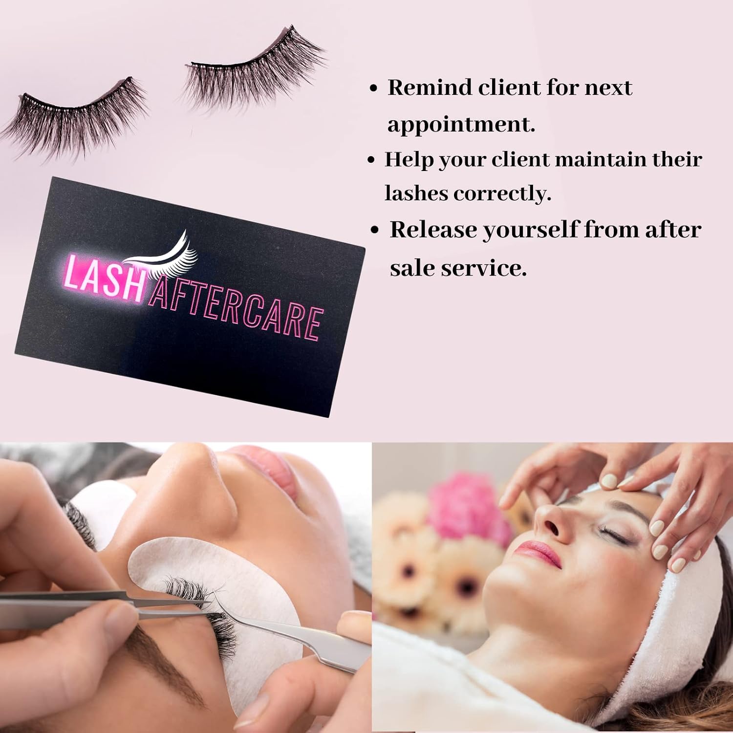 Lash Extension Aftercare Card & Eyelash After care Advice Acrylic Sign