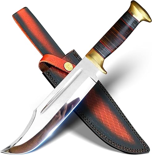 Miniatura 1 de Cuchillo Bowie D2 hecho a mano, cuchillo de caza de hoja fija de 12 pulgadas, cuchillo de campamento al aire libre, cuchillo de supervivencia,