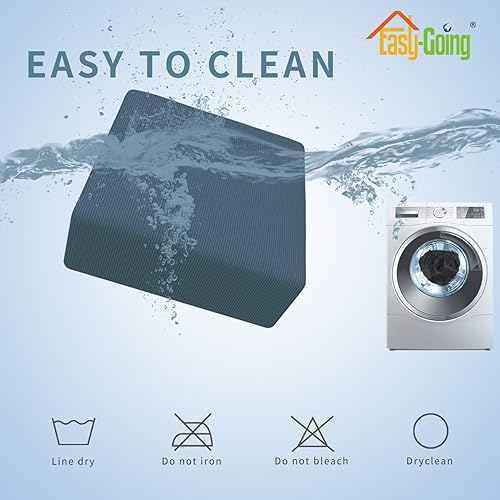 Vista 105 de Easy-Going - Funda elástica para taburete otomano, funda protectora para muebles, funda rectangular con parte inferior elástica Beige