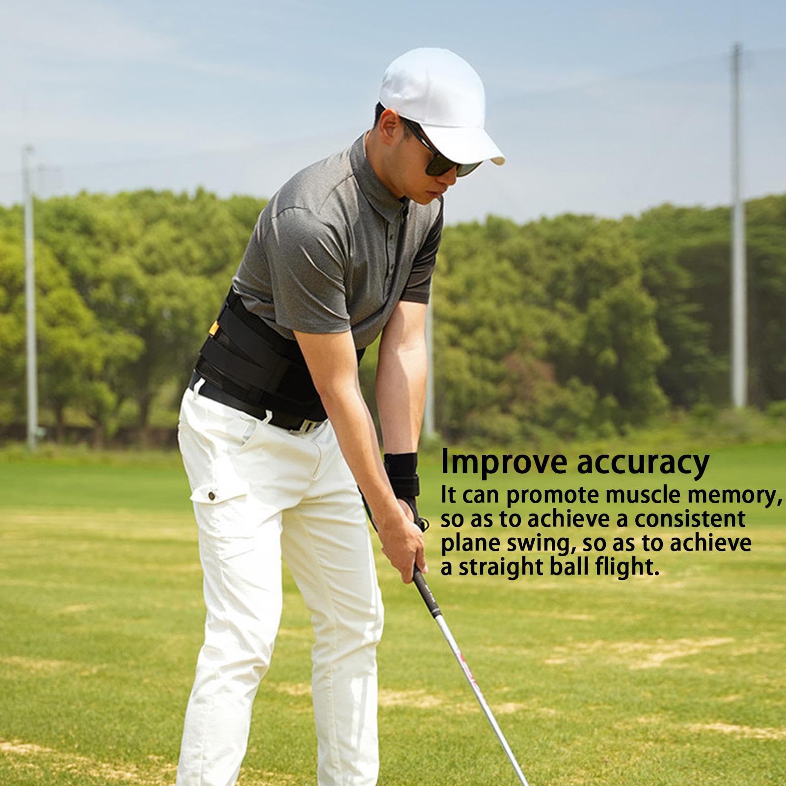 Ayuda de entrenamiento de swing de golf, agarre de entrenador para corregir la práctica de swing de golf | Ayuda de entrenamiento para corrección de postura guía de práctica para golfistas