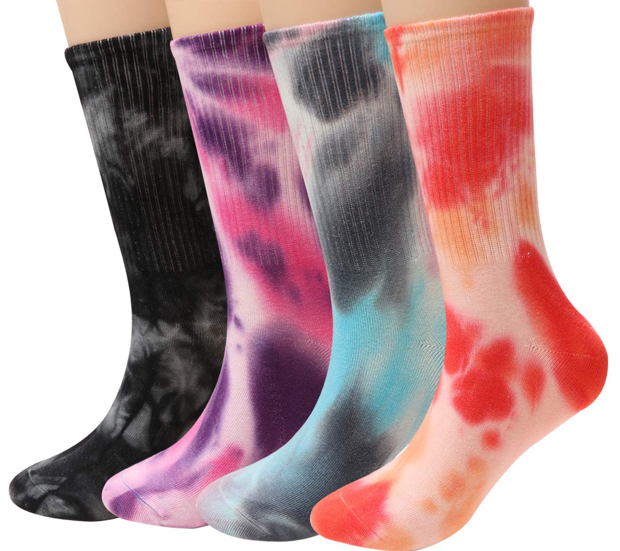 Galsang Casual Socks for Women Tie Dye Cotton Crew Athletic Running Socks Multicolor Printed Novelty Soft Womens Men,#B29