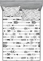 Vista 163 de Lunarable Grey Fitted Sheet & Pillow Sham Set, Pattern with Random Footprints Paw Traces Pet Legs Friendly Cats and Dogs, Decorative Printed 3 Piece