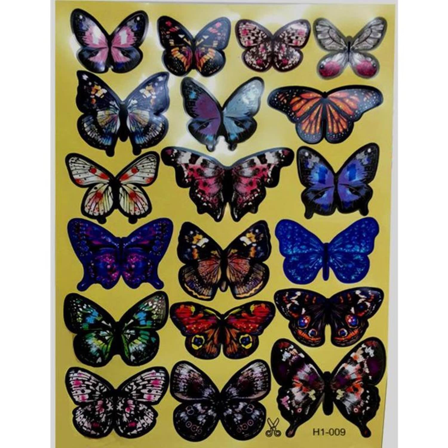 Indian Royals 'Multicolor 3D Butterflies' Stickers for wall, Butterfly Decoration Items, Butterfly Stickers, wall Decor, 19 Piece (21 cm x 29.7 cm) 4