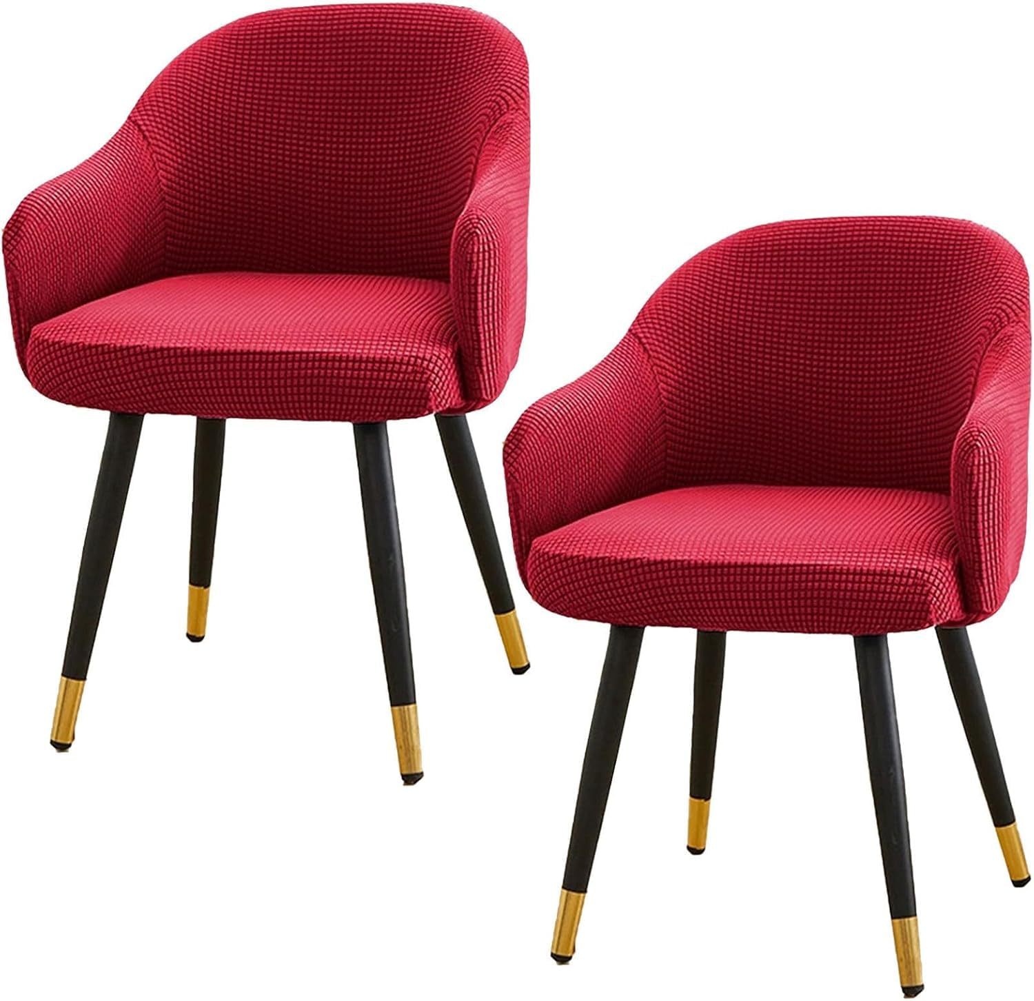Housse de chaise dossier incurvé anti-poils d'animaux rouge x2