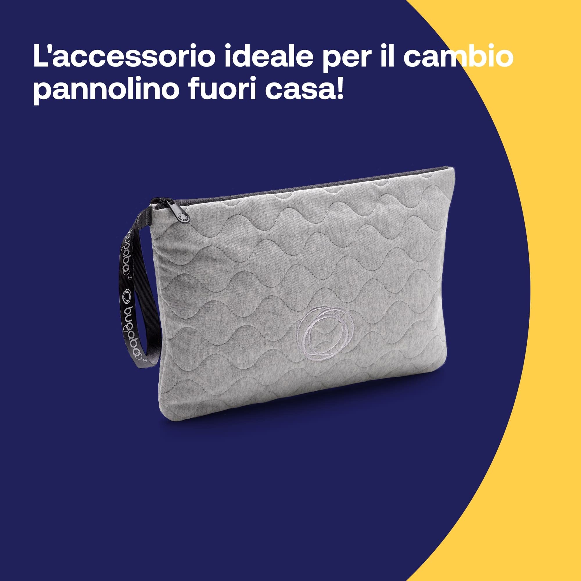 Bugaboo Pochette per il Cambio Materassino Rimovibile, Fasciatoio Portatile da Viaggio Resistente all’Acqua e Facile da Pulire per il Cambio Pannolino Fuori Casa, in Light Grey Mèlange