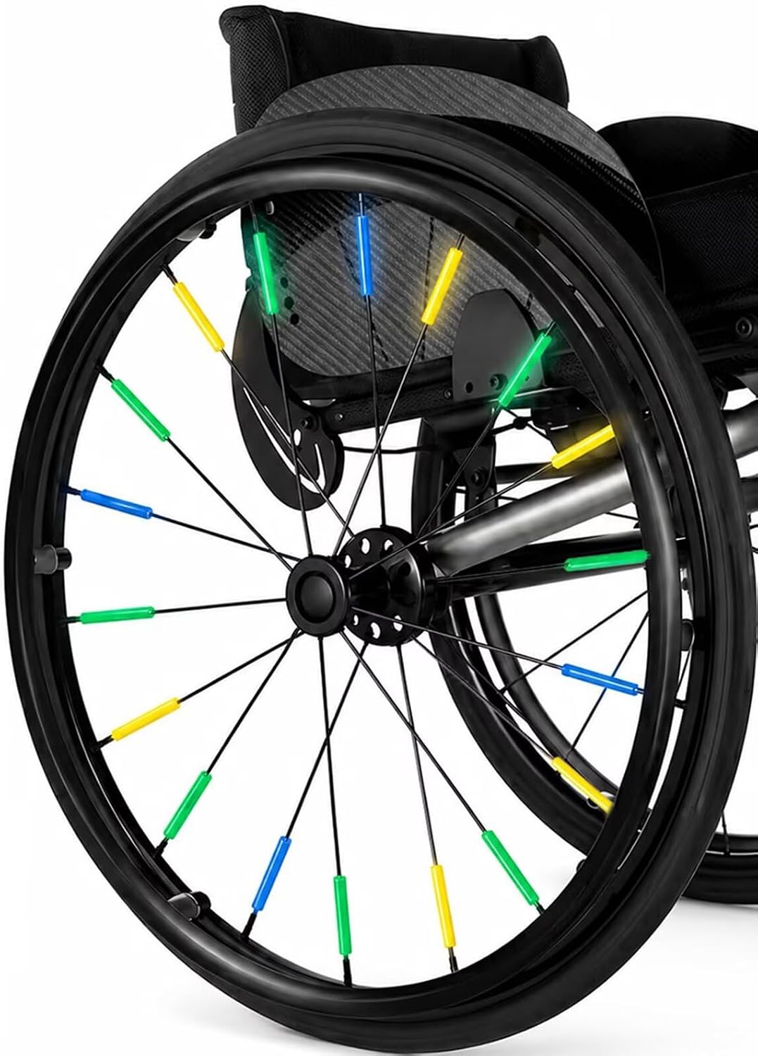 24inch Silicone Wheelchair Push Rim Covers, Non-Slip Wear-Resistant Hand Push Cover, Wheelchair Handrim Covers, Wheelchair Rear Wheel Cover for Improve Grip and Traction