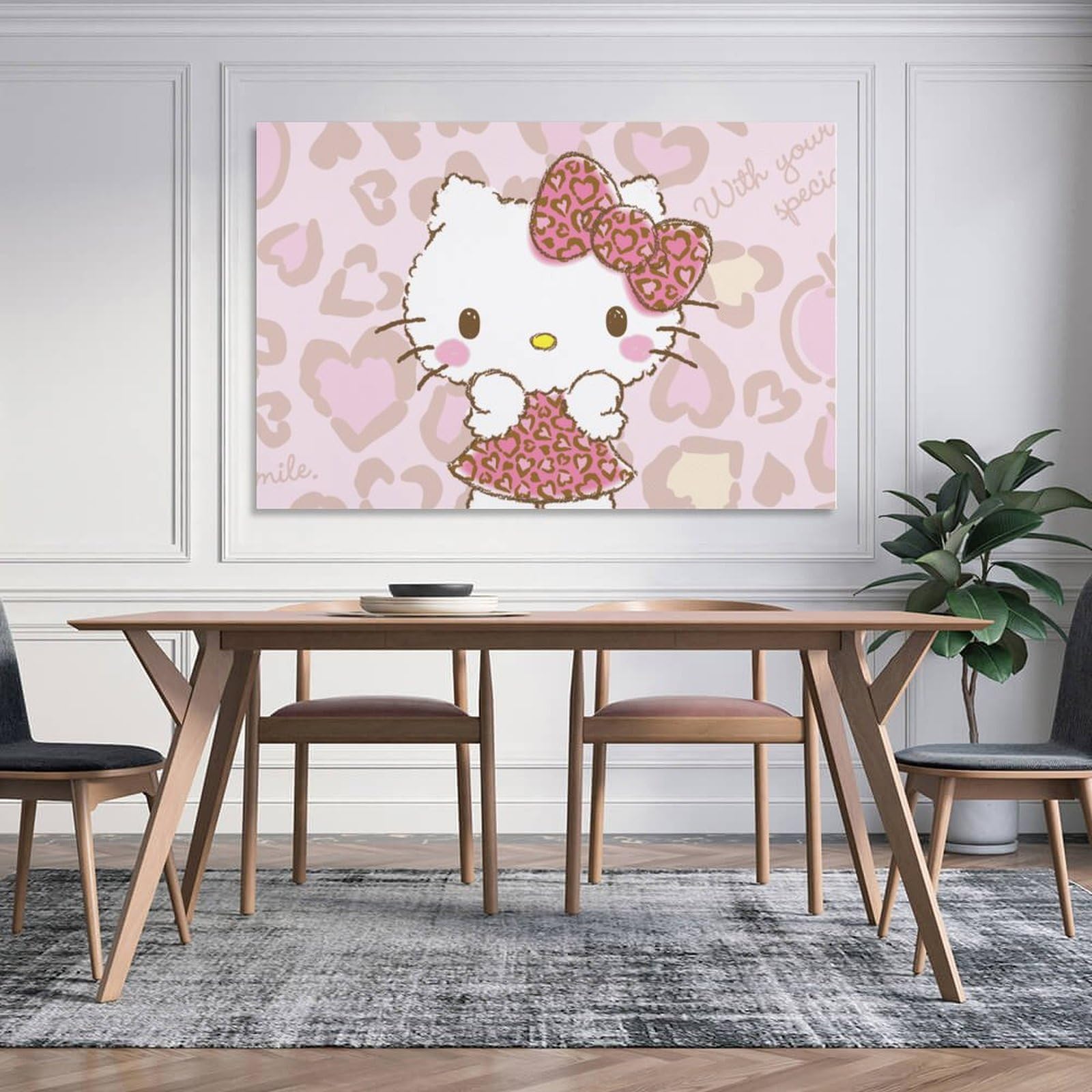 Amazon.co.jp: ハローキティ ヒョウ柄 アートポスター 飾り絵