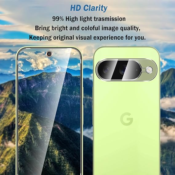 2+2 Pack Screen Protector for Google Pixel 10 5G 6.3, 2 Tempered Glass & 2 Camera Lens Protector for Pixel 10 Case Friendly Fingerprint Compatible HD Film with Easy Installation Tool