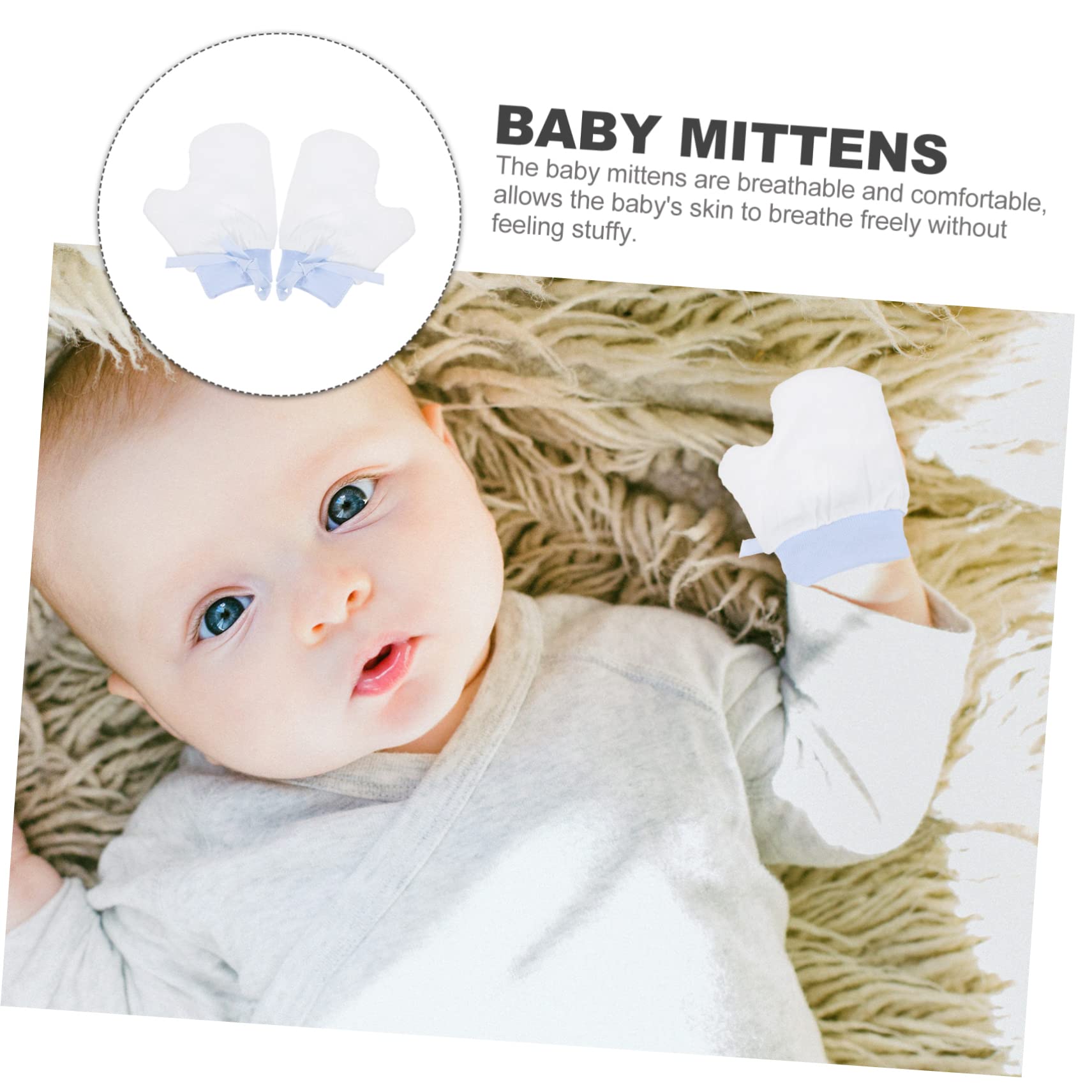 BESPORTBLE Infant Mittens 0-6 Months Newborn Gloves for Boy Girl Mittens No Scratch Anti-eating Gloves