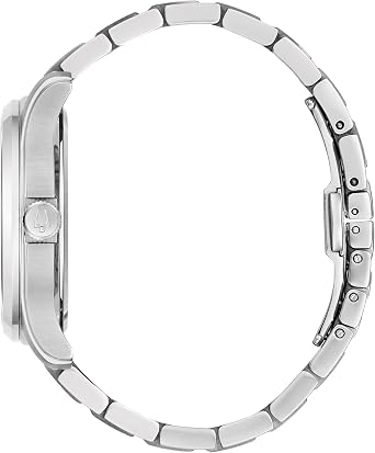 Bulova Men's Classic Wilton 3 Hand Silver Stainless Steel Watch, Blue Dial, 3 Hand Style: 96B386