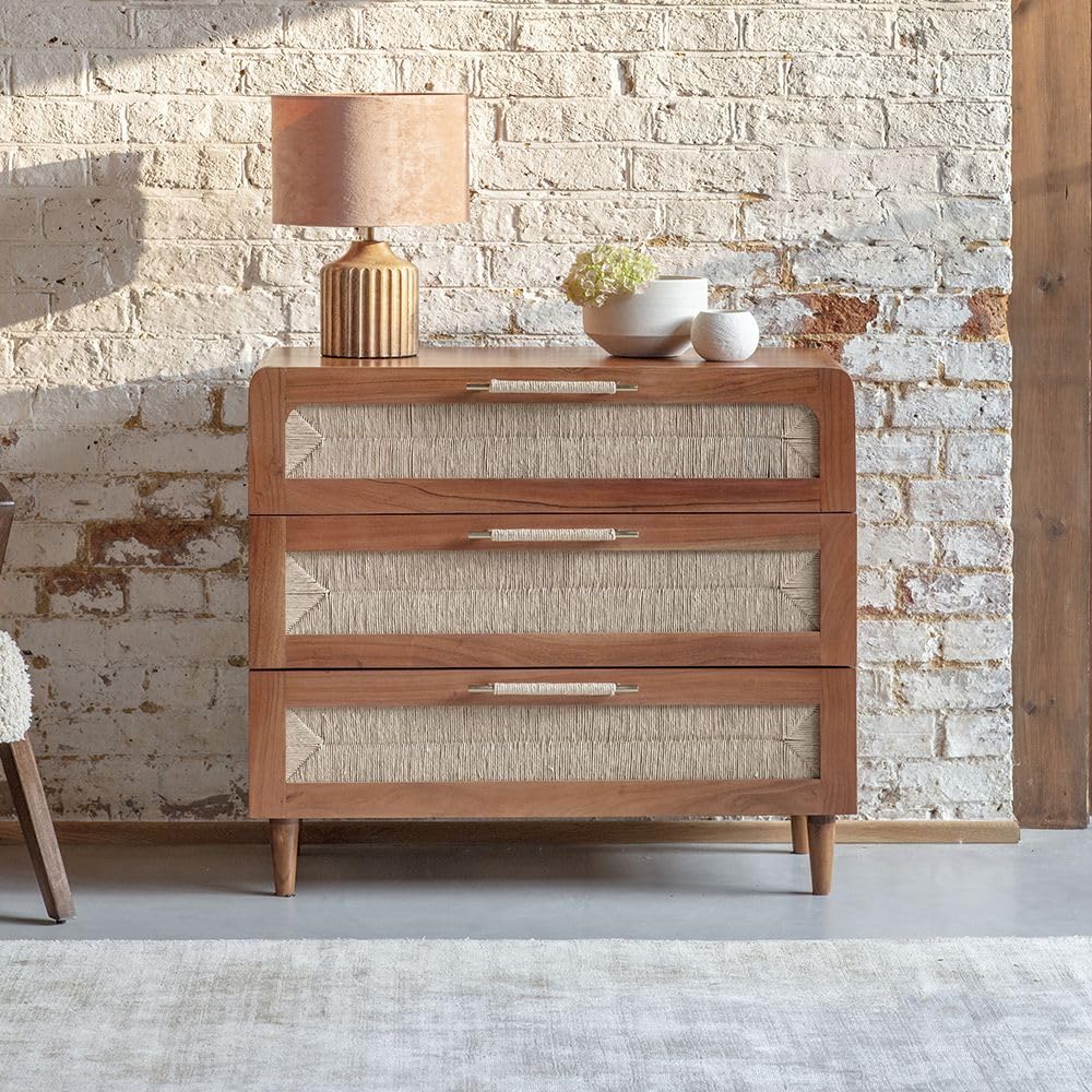 Suryavanshi Acacia Solid Wood Marrakesh Chest of 3 Drawers Closet Drawer Organizer for Wardrobe Drawer Storage Organizer Chest of Drawers for Closet Living Room Bedroom Storage Organizer-image-14