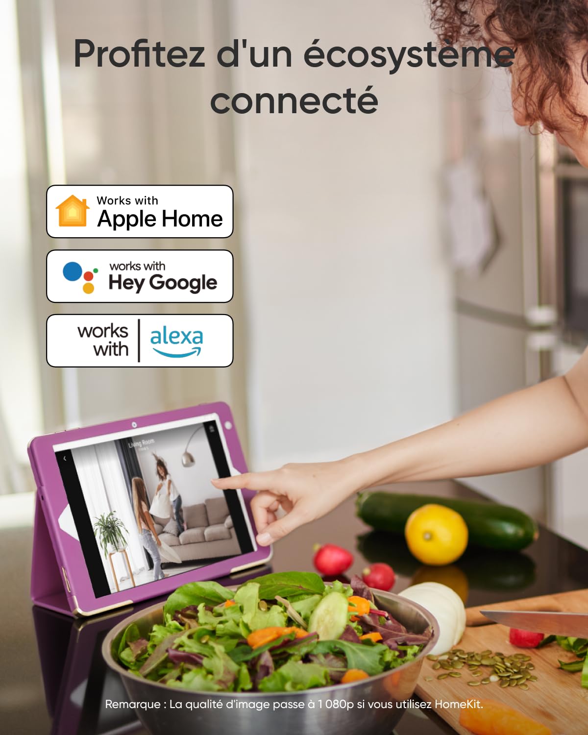 eufy Security Camera Interieure E30, caméra de Surveillance 4K UHD, Rotation 360° et Inclinaison, Vision Nocturne en Couleur, détection par IA, Suivi Automatique, Fonctionne avec Homekit