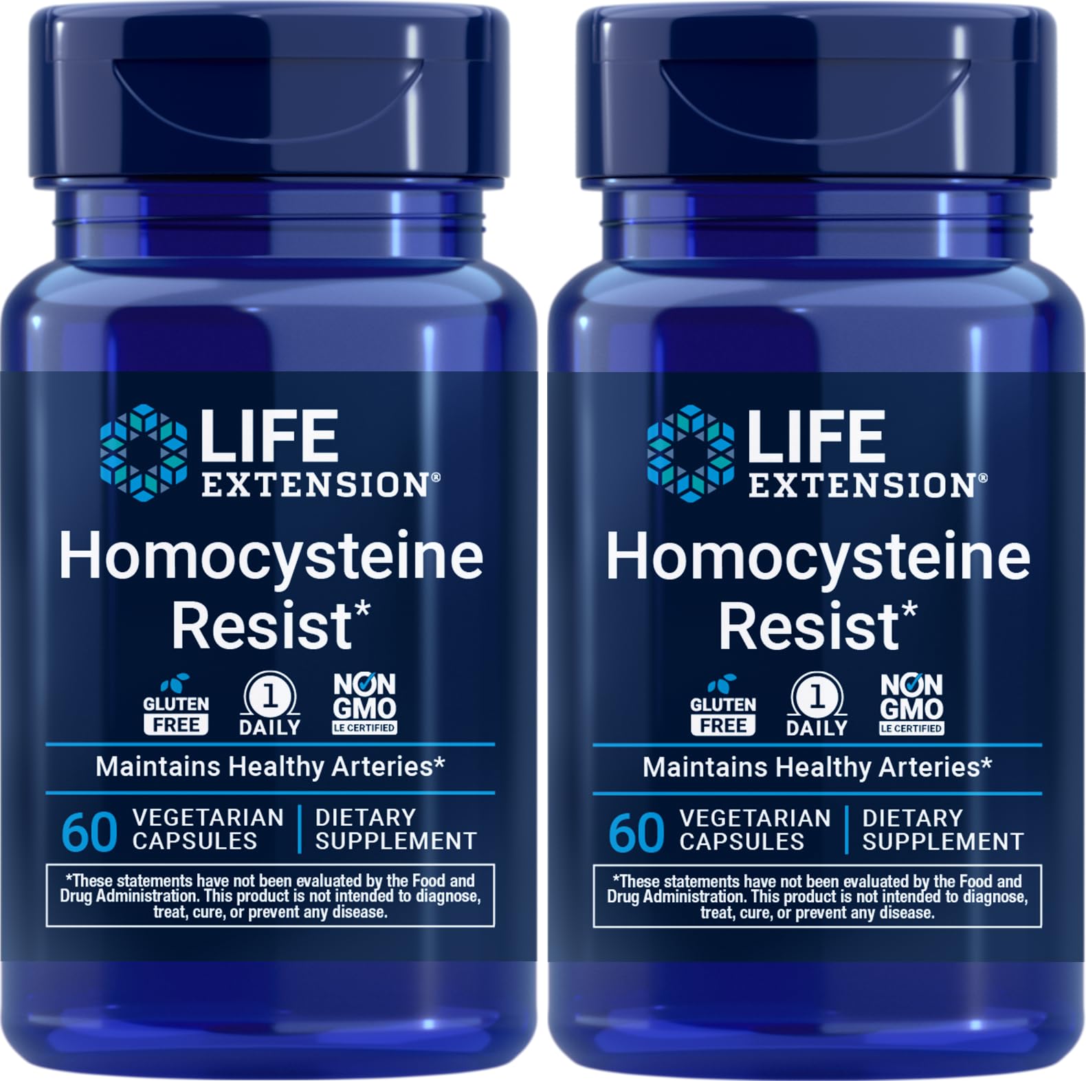 Life Extension Homocysteine Resist, suplemento de vitaminas B2, B6, B12 e folato, 120 cápsulas vegetarianas