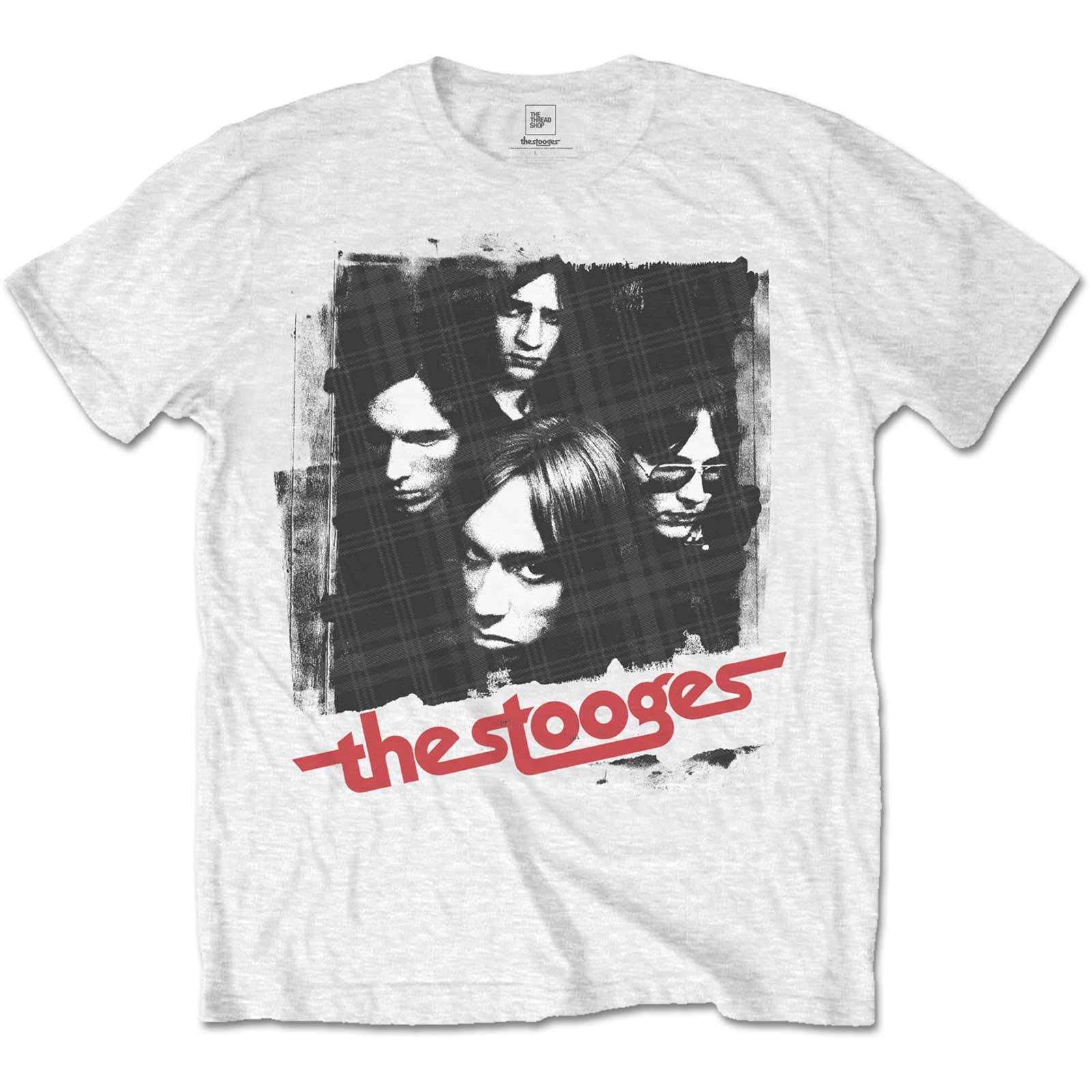 Rock Off Officially Licensed Products Men's White Iggy & The Stooges Four Faces Official Tee T-Shirt Unisex (Xx-Large)