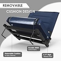 Vista 4 de Stadium Seats with Back Support,Bleacher Chairs with Cushion, Portable Folding Stadium Chair with Removable Cushion and Large Pocket for School