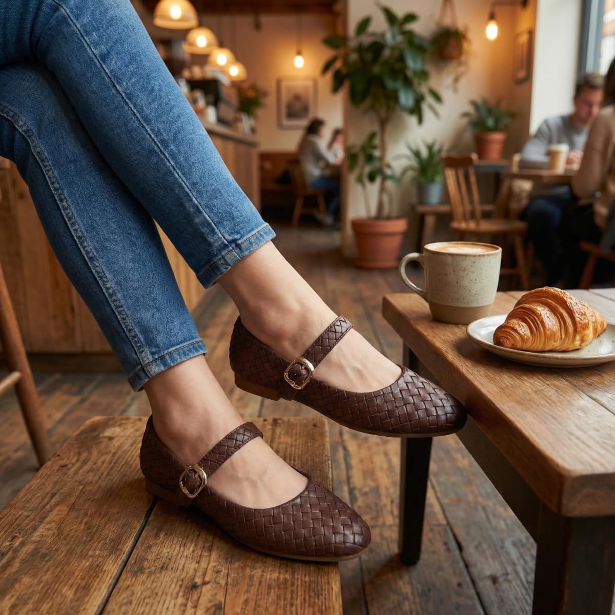 Mary Jane Shoes Women Flats Ballet Flats with Strap Square Toe Buckle MaryJanes for Women Dressy Comfortable - Image 6
