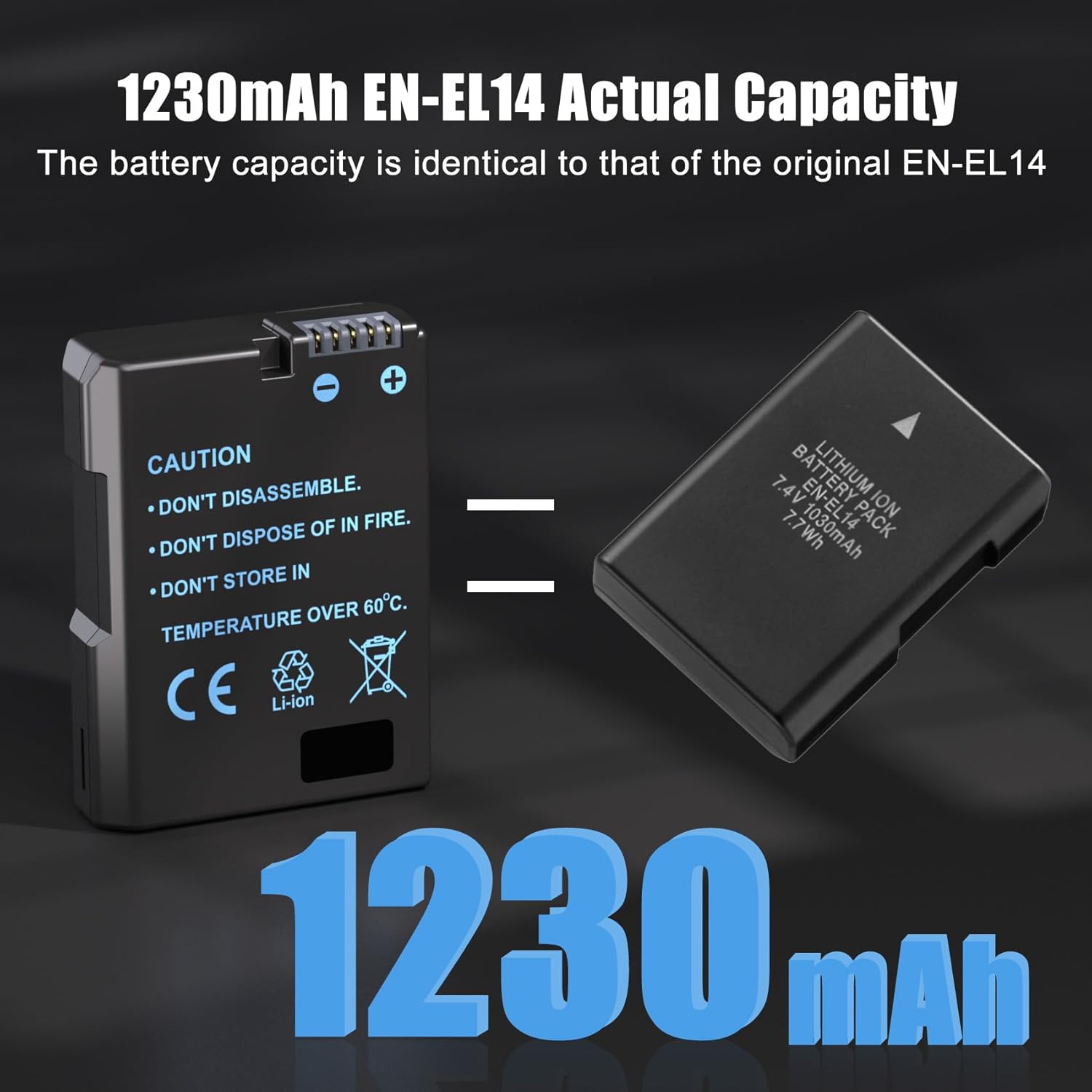 3-Pack EN-EL14 EN-EL14A Battery Packs and LCD Triple Charger Compatible for Nikon D5600 D5500 D5300 D5200 D5100 D3500 D3400 D3300 D3200 D3100 Df Coolpix P7800 P7700 P7200 P7100 P7000 Cameras