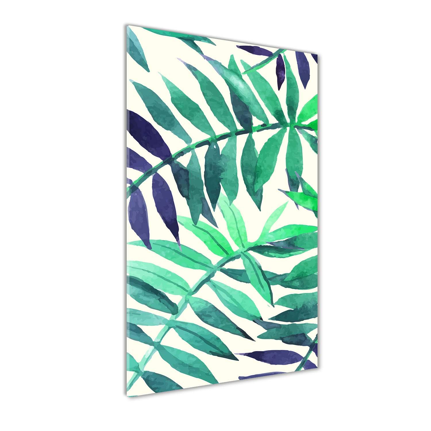Image tableau photo décorative panoramique verre 50x100 cm fleurs plantes vertes pour mur de cuisine