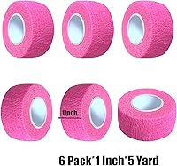 Vista 163 de Baisunt Paquete de 6 vendajes cohesivos de 1 pulgada, cinta autoadhesiva autoadhesiva autoadhesiva transpirable para muñeca, tobillo, deportes