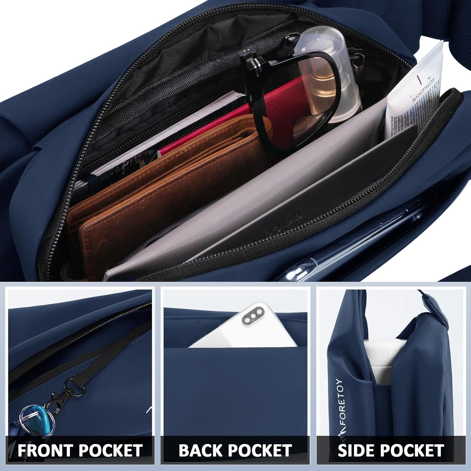 Compartimentele și capacitatea de depozitare a genții de șold FORETOY