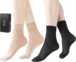 Women's 10-24 Pairs (in Gift Box) Ankle High Sheer Nylon Socks Soft Tight Hosiery