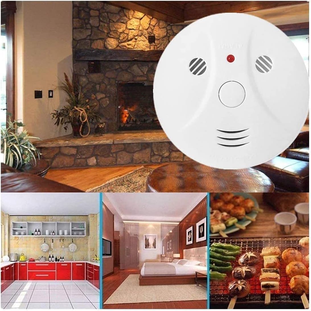 3 Pack Combination Smoke and Carbon Monoxide Detector Battery Operated, Travel Portable Photoelectric Fire&Co Alarm for Home, Kitchen - - 